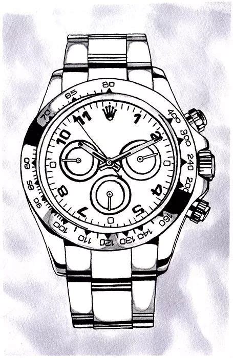 drawn rolex|rolex watch drawing.